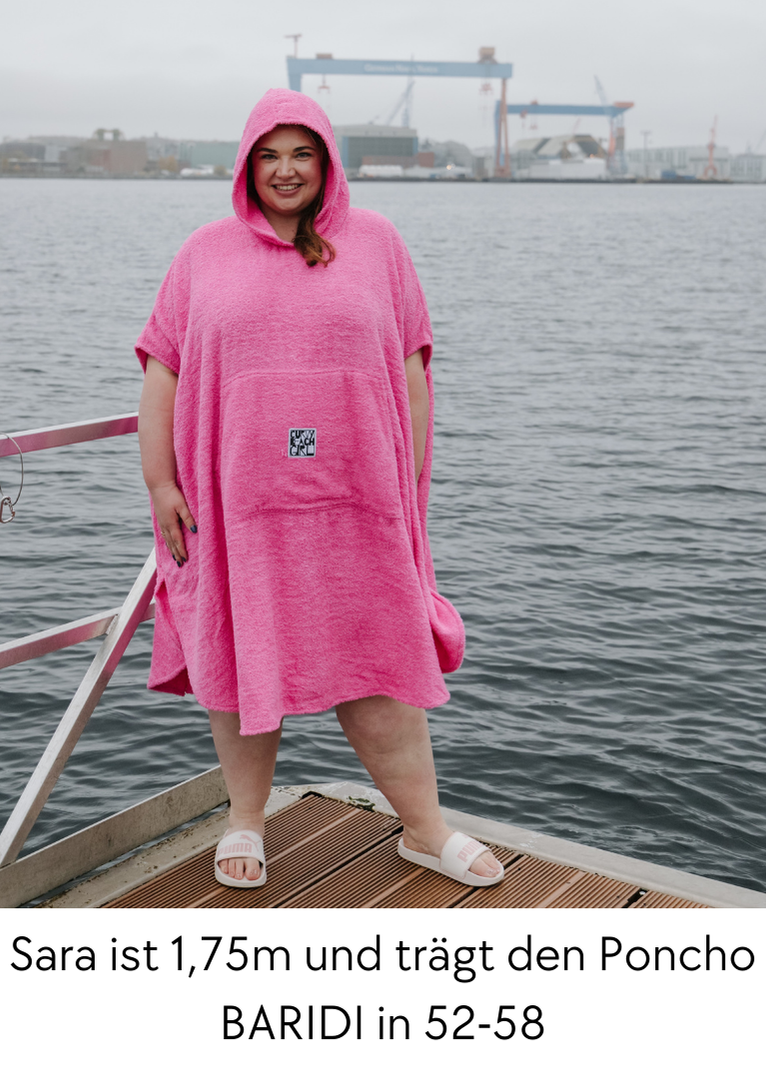 Surf Poncho BARIDI aus Baumwolle in pink