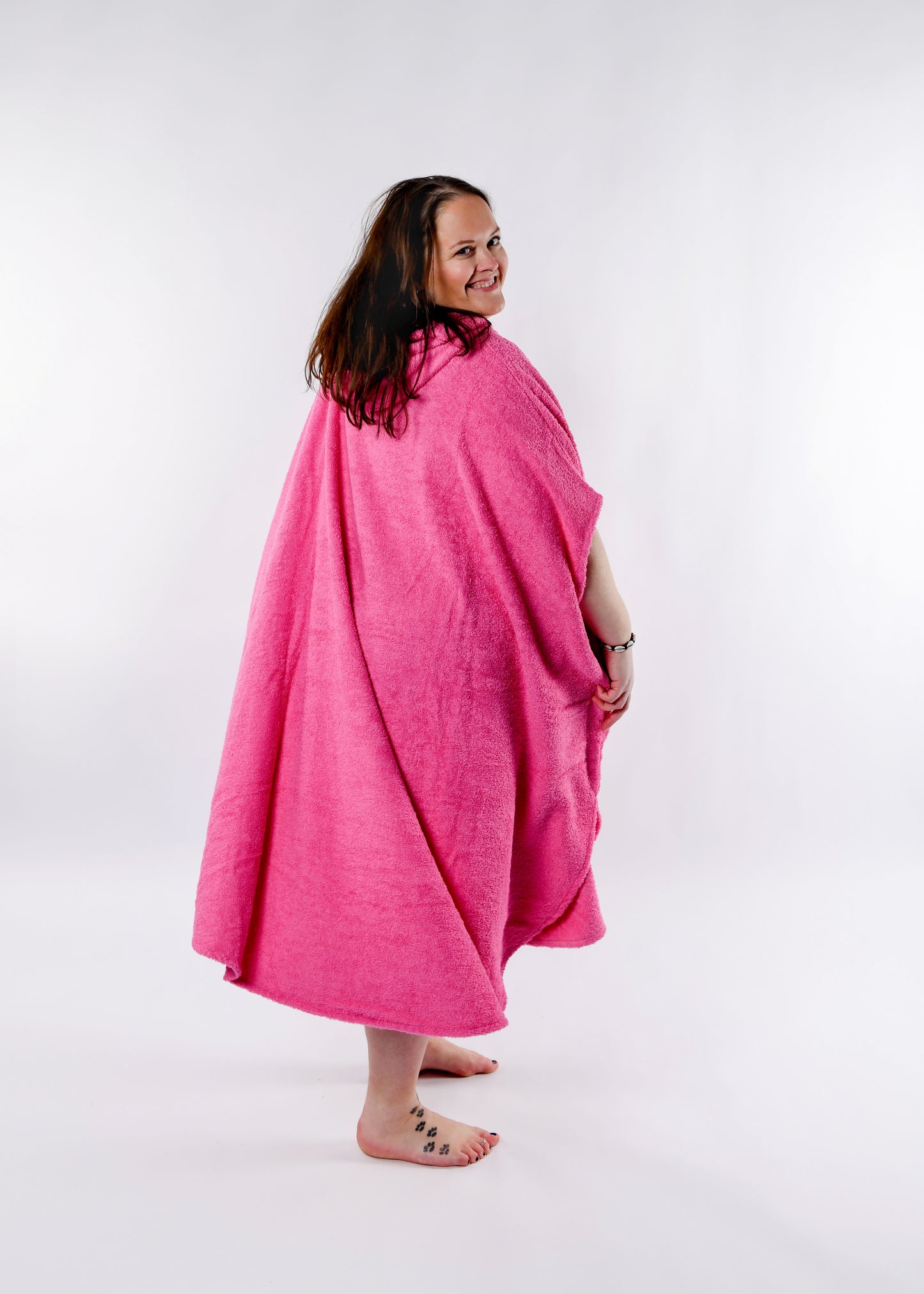 Surf Poncho BARIDI aus Baumwolle in pink