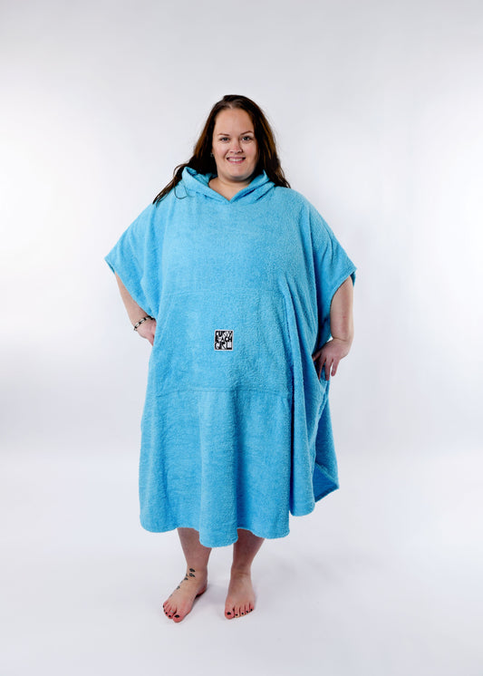 Surf Poncho BARIDI aus Baumwolle in türkis