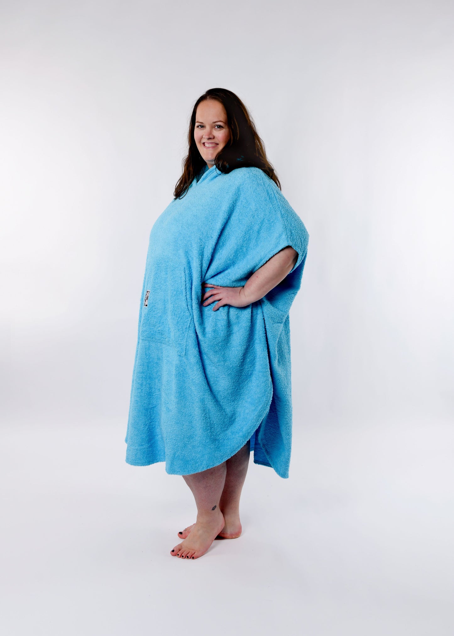 Surf Poncho BARIDI aus Baumwolle in türkis