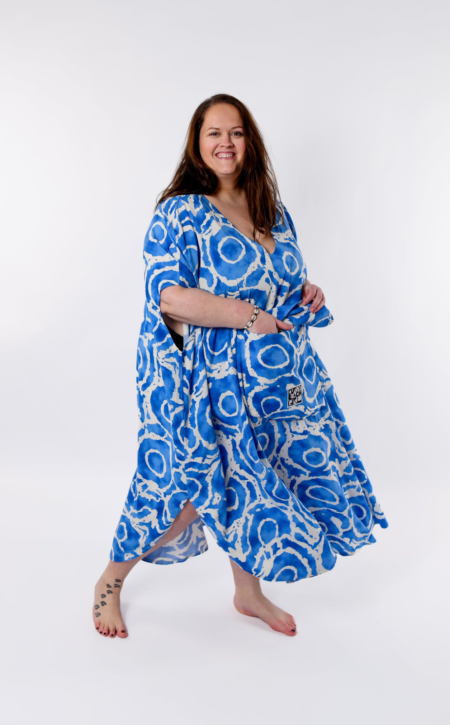 Strand Poncho JUA aus Viskose in Batik