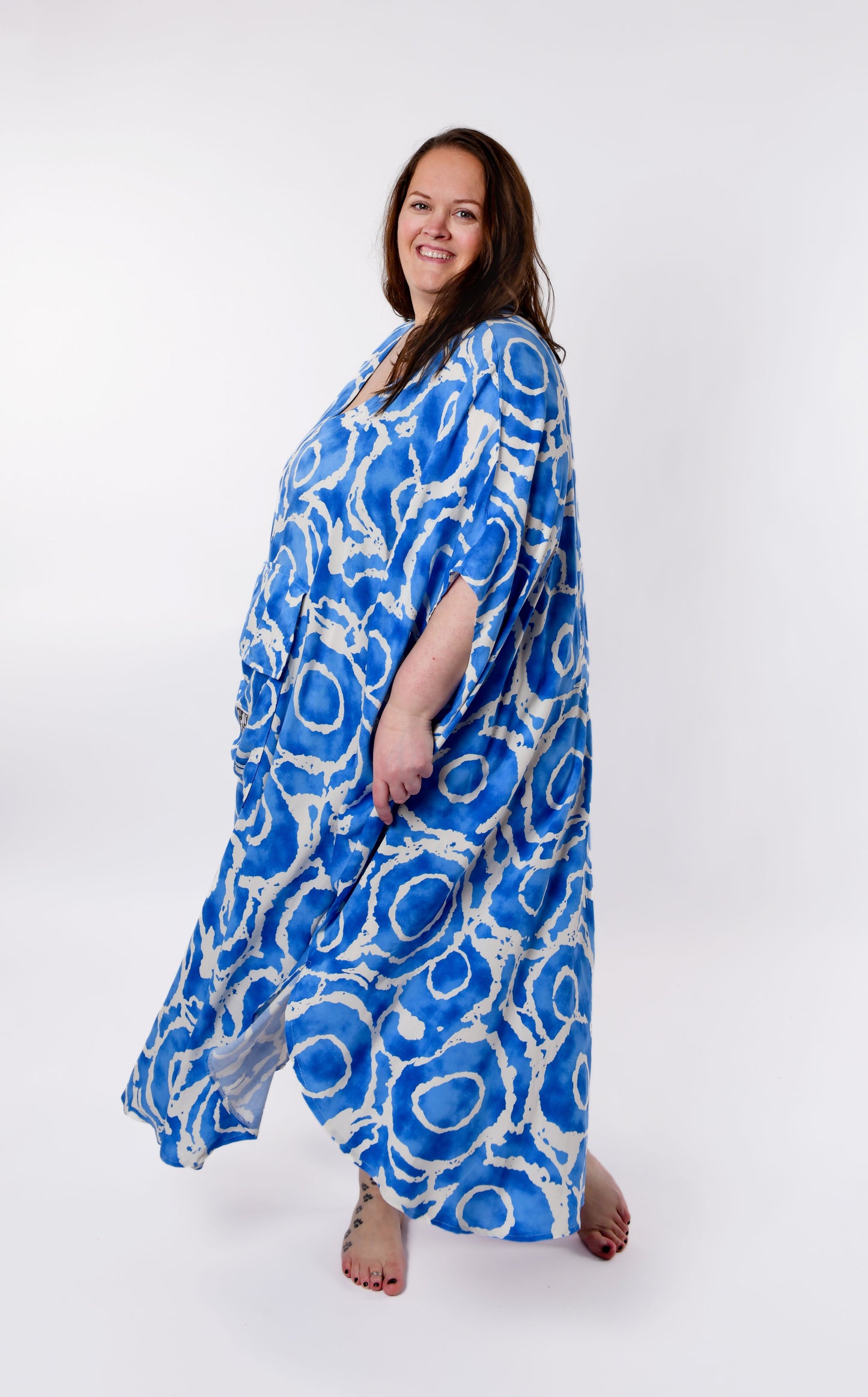 Strand Poncho JUA aus Viskose in Batik