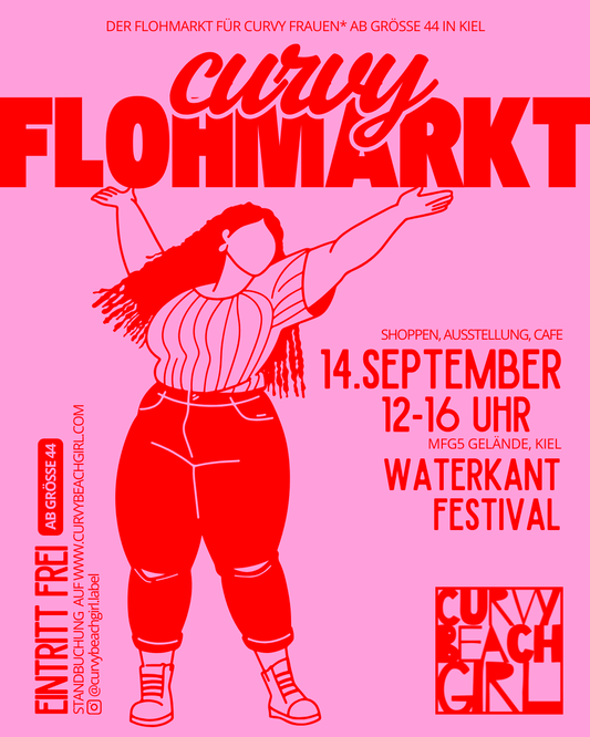 Curvy Flohmarkt Poster von CURVYBEACHGIRL für den 14.09.2025 auf dem Waterkant Festival Gelände