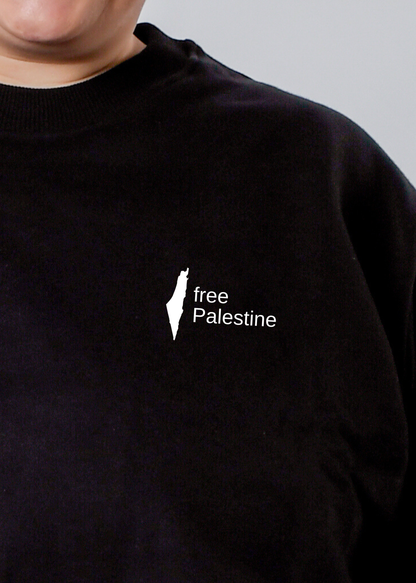 Sweatshirt SWETA "free Palestine" aus GOTS-Baumwolle